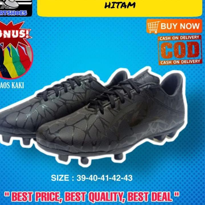 ❉ Sepatu Sepak Bola Spatu Olahraga Pria Specs Spider FG Warna Hitam Murah Terbaru Bergaransi BISA ♪