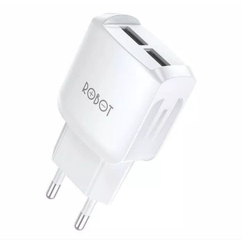 Adapter Robot RT-K6 2.4A Dual Output Charger Fast Charging - Putih