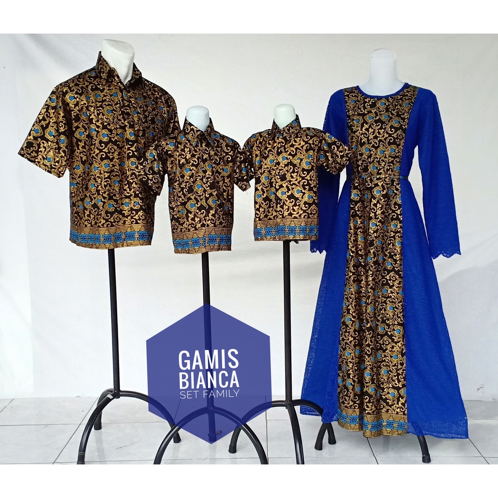 Gamis Bianca/Seragam Couple Kondangan/Busana Couple Brukat Kombi Batik Kekinian/Baju Sarimbit Keluar