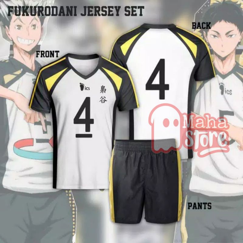 Jersey Fukurōdani fullprint Anime haikyuu / kaos haikyuu / Jersey custom / Jersey haikyuu