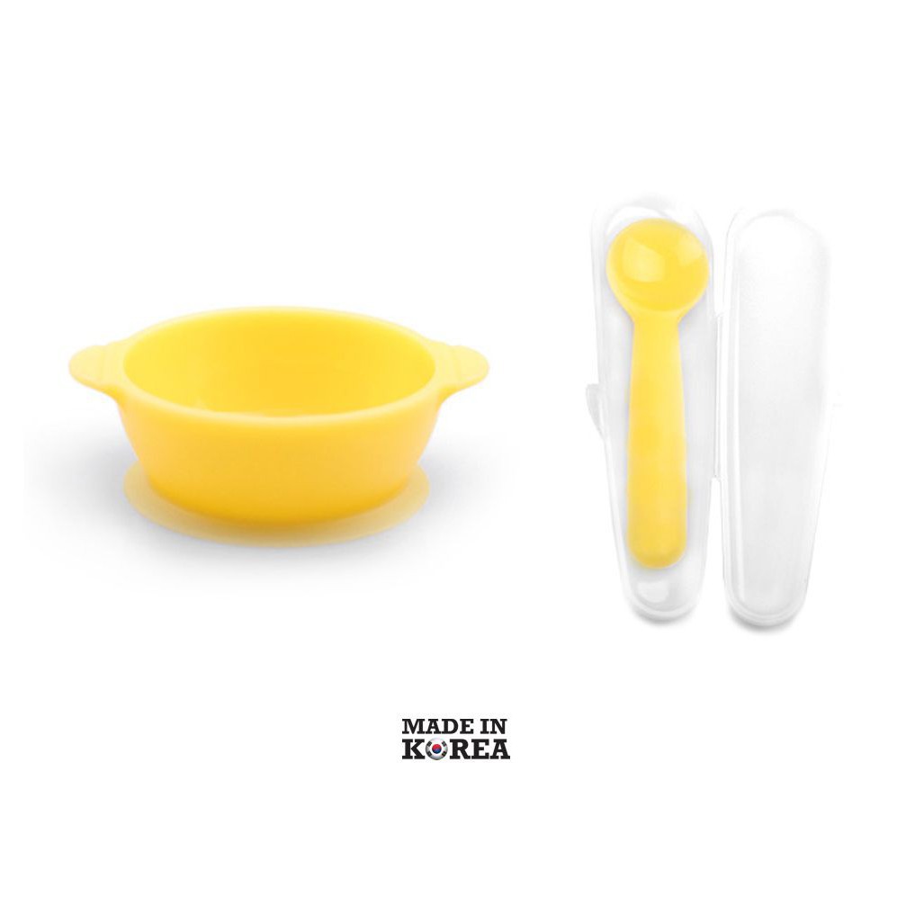 Baby Beyond Silicone Bowl and Spoon Set with Case Mangkon dan Sendok Silikon