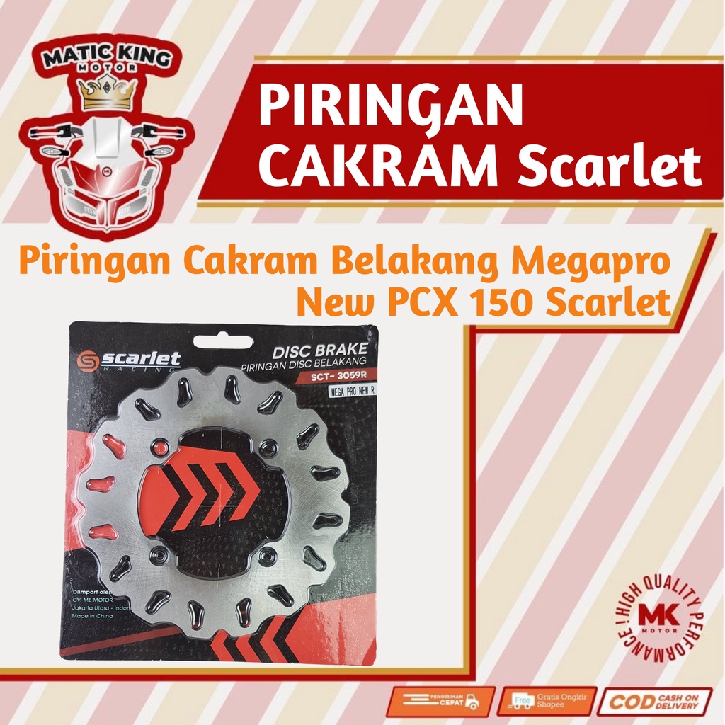 Piringan Discbrake Cakram Rem belakang Megapro New PCX 150  Scarlet Racing