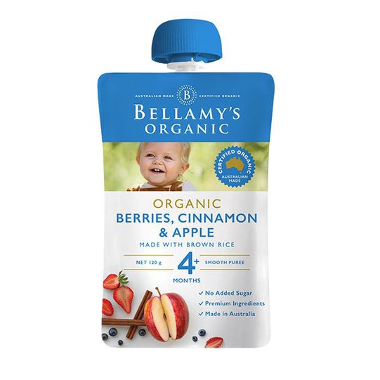 

Sale Bellamy'S Organic Berries, Cinnamon & Apple 4+ Pouch Food 120G Bergaransi
