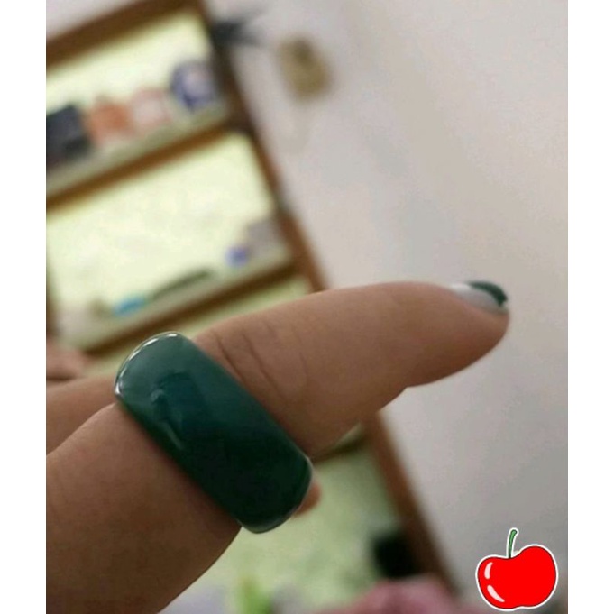 Cincin giok hijau taiwan natural, cincin pria wanita batu giok hijau.