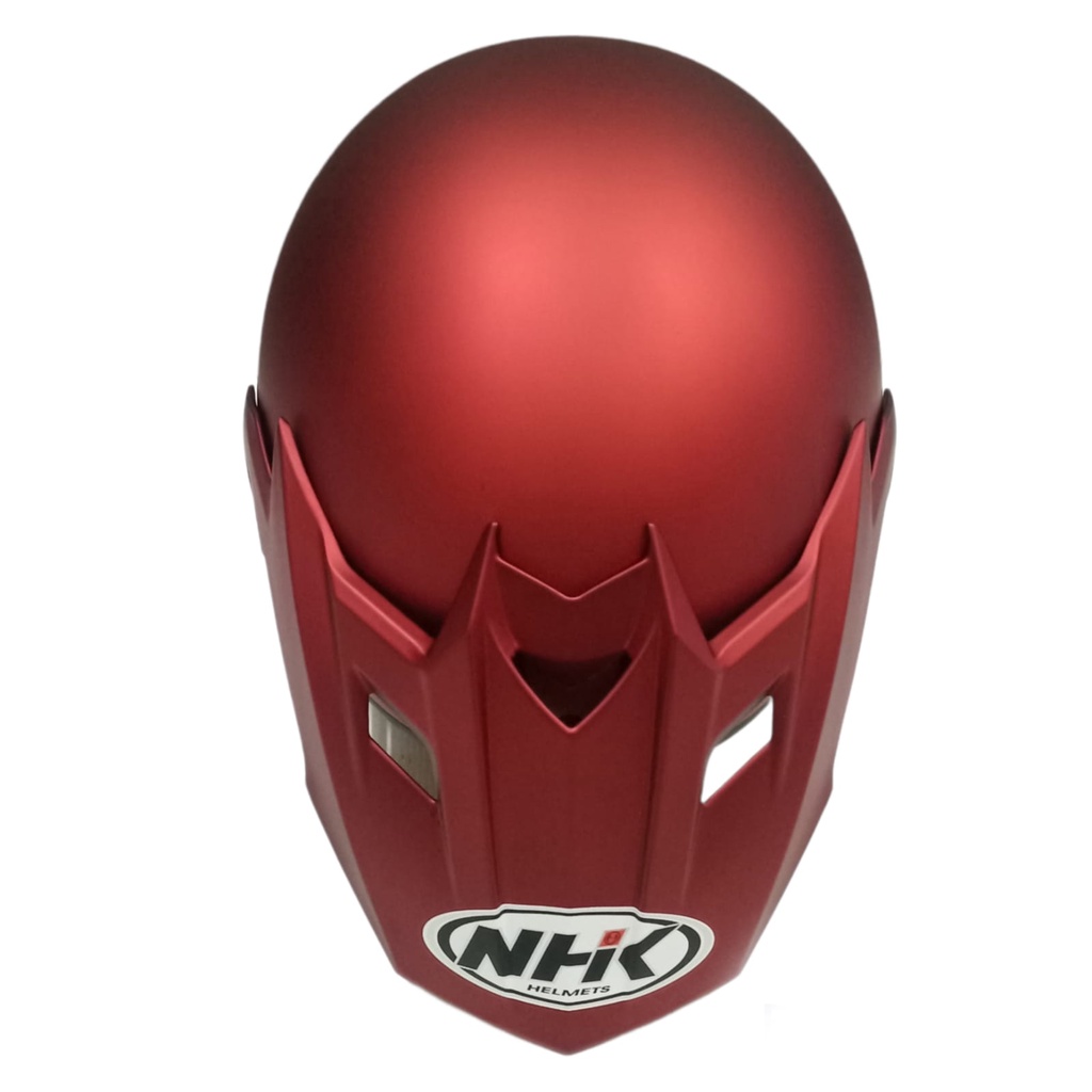 Helm NHK Supermoto Solid Red Doff Semi Cross