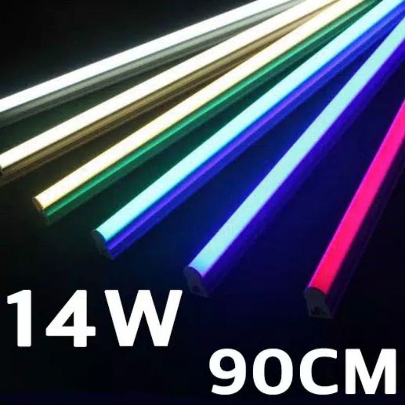 Lampu TL Neon T5 LED 14W 90cm Tube Warna Warni