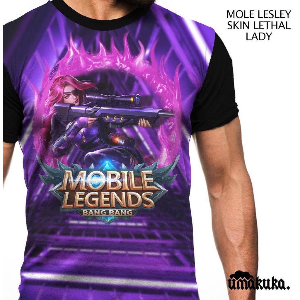 baju kaos game mobile legend PUBG lesley skin alucard tshirt umakuka 3d original premium terbaru