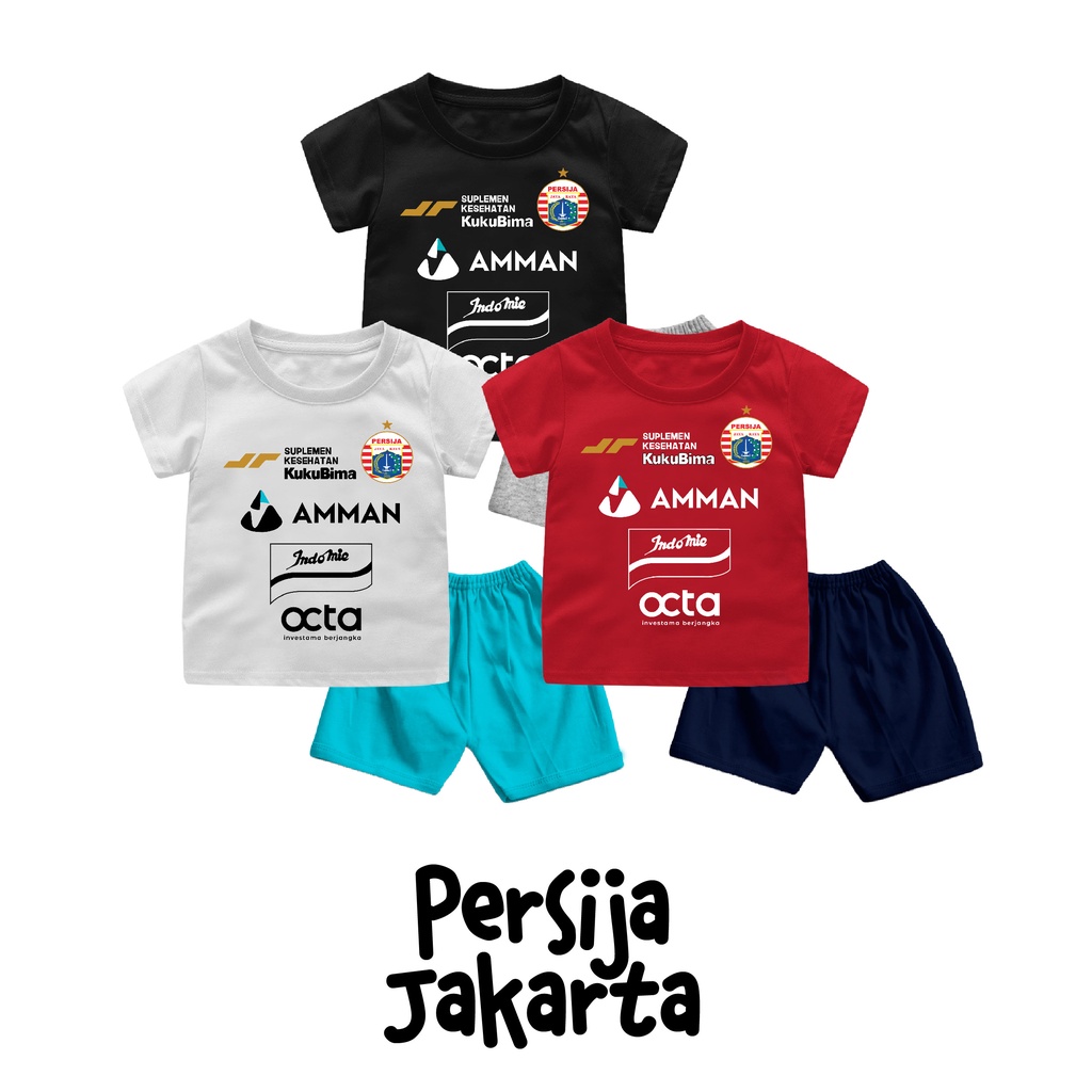 Setelan Kaos Bola Liga Indonesia Untuk Bayi dan Anak Bahan Katun Combed 30s Lembut dan Nyaman