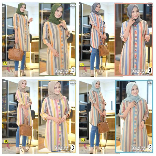 Rieta Tunik #3 Katun motif Salur