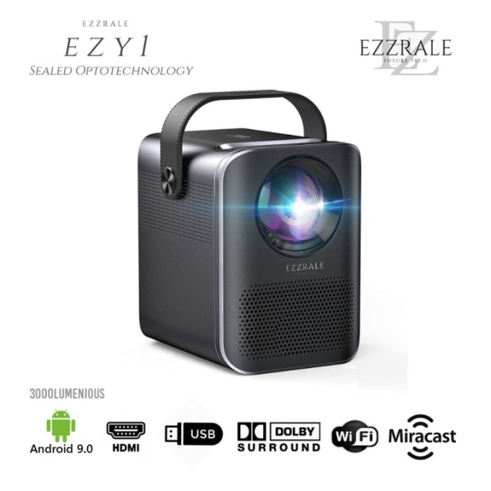 SMART ANDROID MINI 1080P PROJECTOR EZZRALE EZY1 150 ANSI 3000 LUMENS