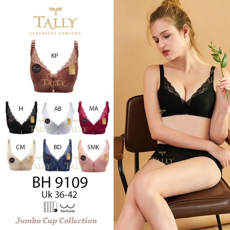 TALLY BRA BH 9109 ADA KAWAT I BUSA TIPIS I CUP C I KAIT 6 | SIZE 36 - 42 | BH PENUTUP LEMAK