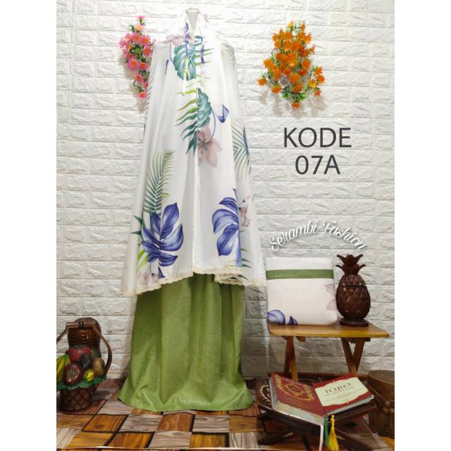 MUKENA MOTIF DAUN MONSTERA BEST SELLER TERMURAH