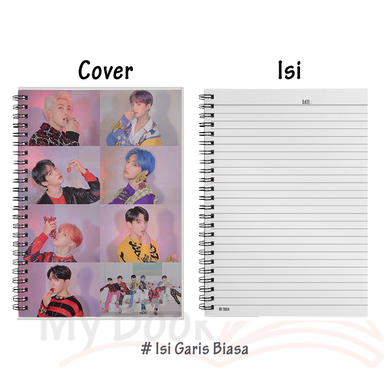 Ruled Notebook Diary Agenda Buku Catatan Bergaris A5 Kpop BTS 50 Lembar B07-Grup #2