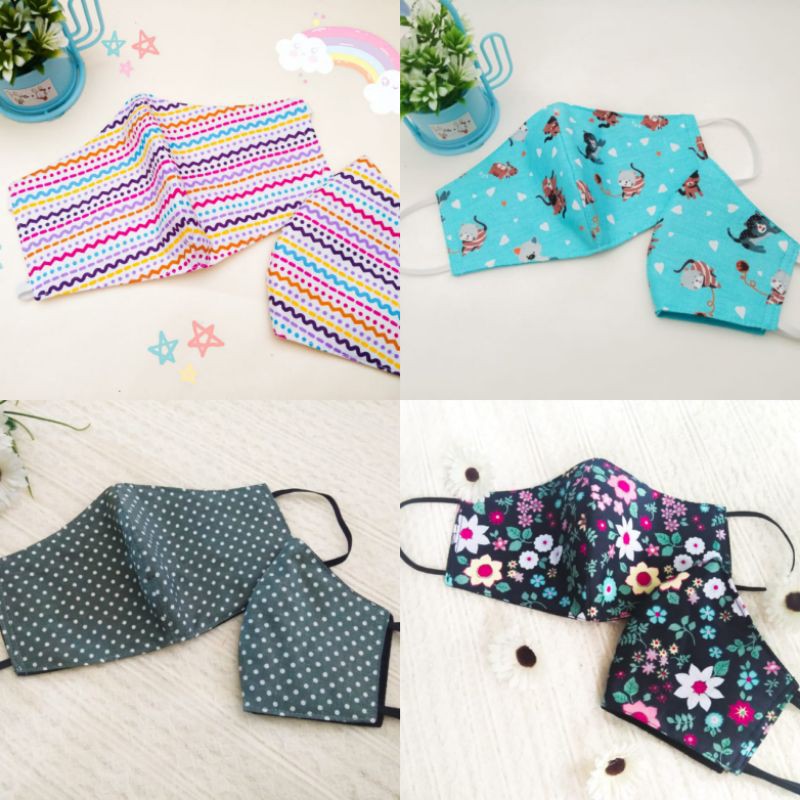 Masker Kain Motif 3ply Dewasa Hijab Non Hijab Real Pict Shopee Indonesia