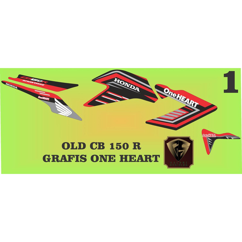 Stiker Striping Motor CB150R Old Grafis One Heart