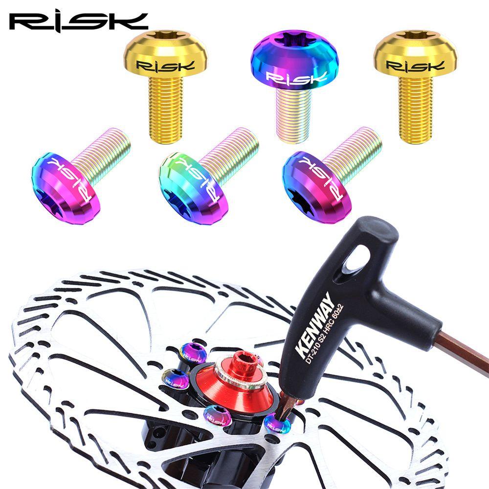 R-FLOWER 12pcs Sekrup Disc Stang Aksesoris Sepeda Rem Cakram Titanium Alloy Baut Titanium