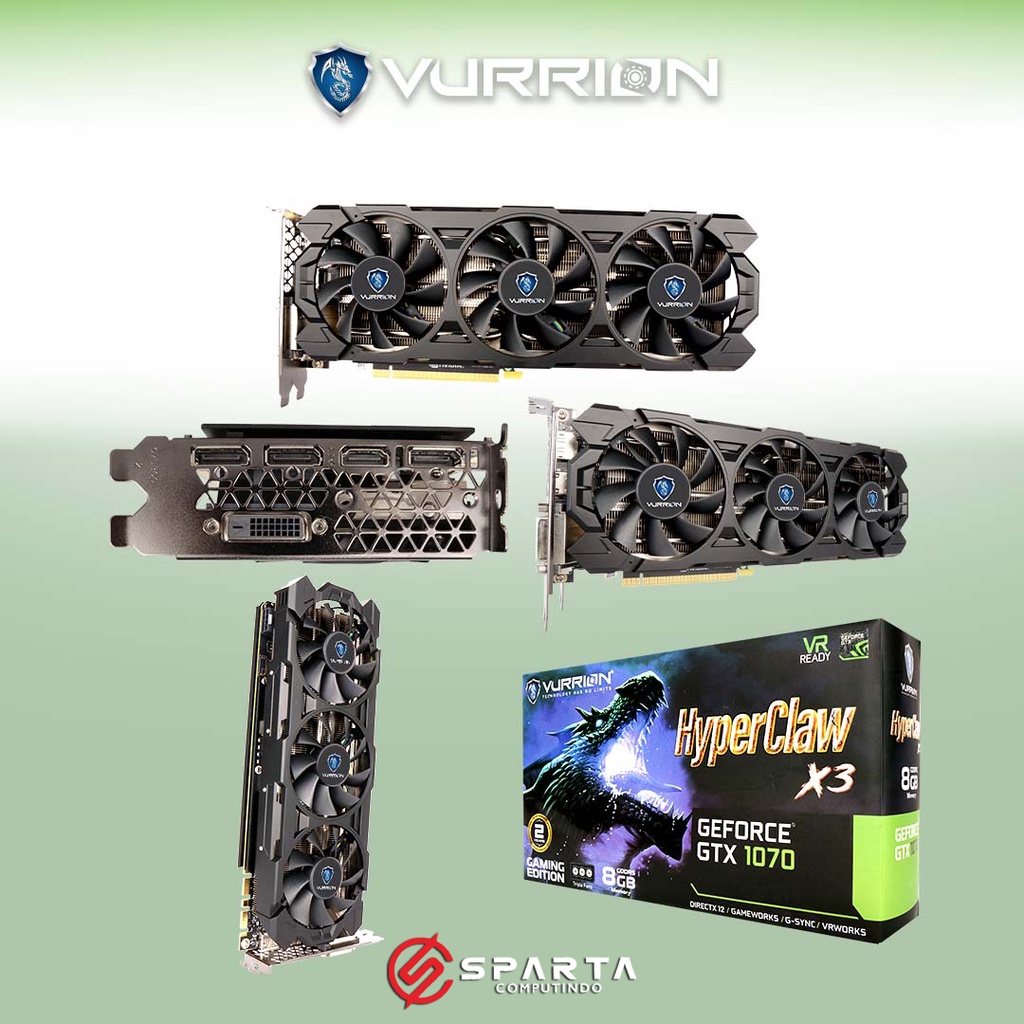 VGA Card Nvidia Geforce GTX 1070 8GB GDDR5 Vurrion Hyper Claw X3