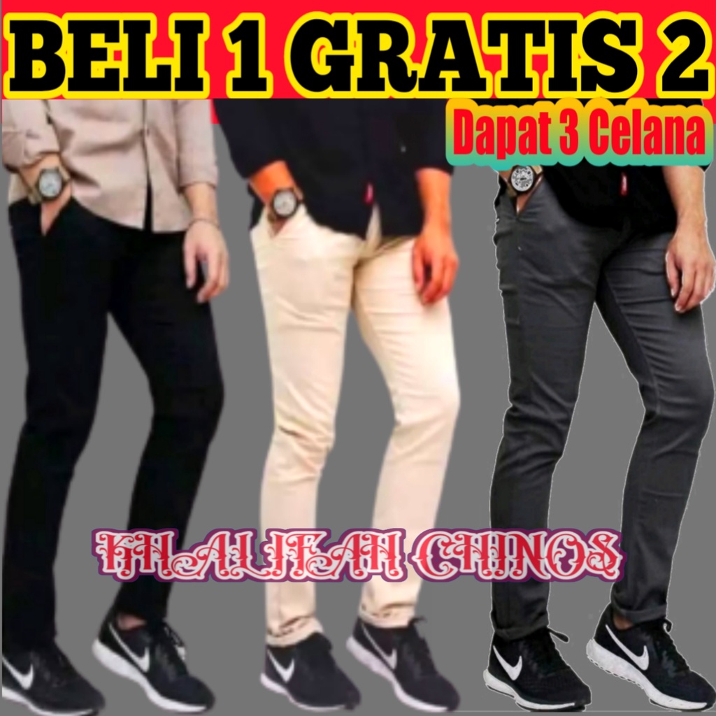 CELANA CINO PANJANG PRIA / CELANA PANJANG PRIA TERBARU / CELANA CHINO BELI 1 GRATIS 2 DAPAT 3 CELANA!!!!!!