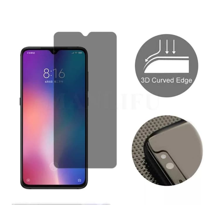 TEMPERED GLASS ANTI SPY XIAOMI MI 9 PRO 6.39 - ANTIGORES KACA PRIVACY