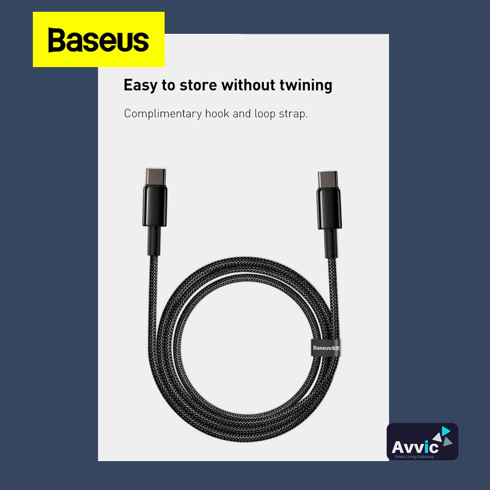 Baseus Kabel Data Type C to Type C 100W Tungsten Gold Fast Charging PD Quick Charge 4.0 1 Meter