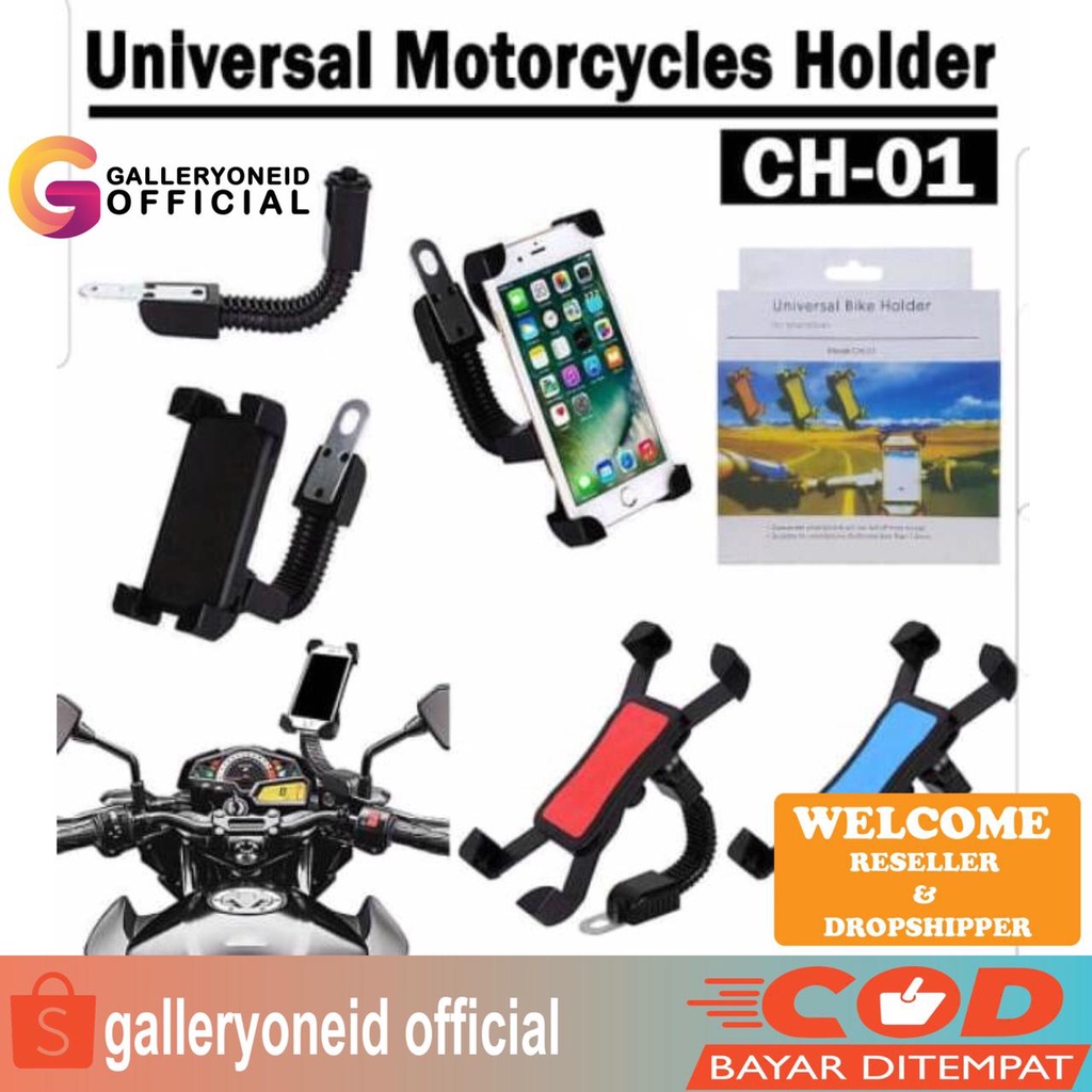 Phone Holder Hp Sepeda Motor Universal Motorcycle CH-01 Stand Bracket