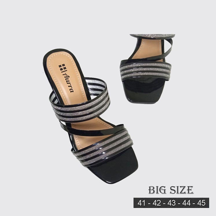 Aurra big size shoes heels premium / sandal heel wanita ukuran jumbo besar hak kaca