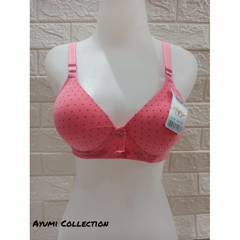 BH Bra Fashion Wanita / BH Busa Tipis Tanpa Kawat kancing 3 / TYZ BINTIK 245