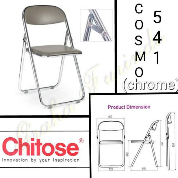 KURSI LIPAT | BANGKU LIPAT | COSMO 541 | HITAM | CHROME | CHITOSE