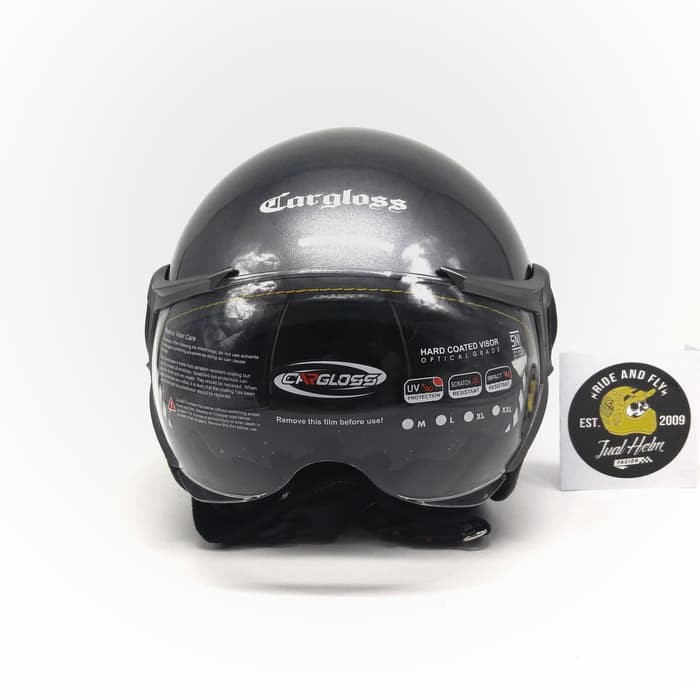 Helm Cargloss YR Anchore Grey (Half Face/Helm Retro/Classic/Klasik/Carglos)