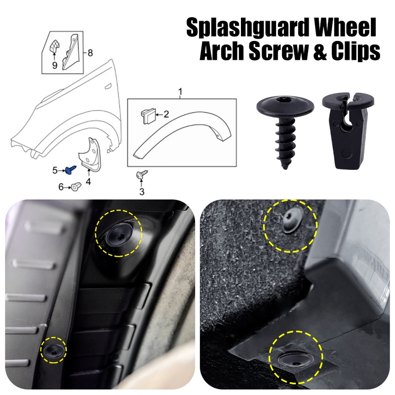 10 Grup Sekrup Snap Fender Mobil Universal Warna Hitam