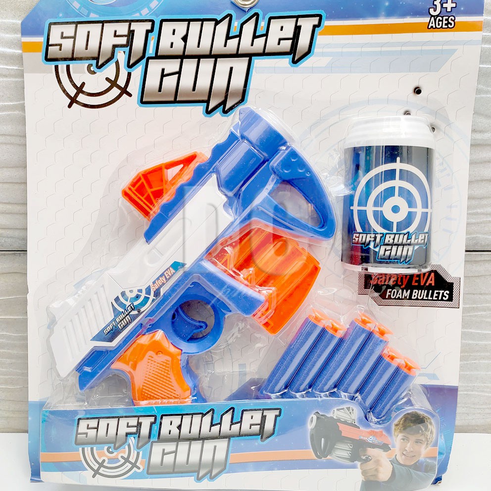 Soft Bullet Gun LG1 Mainan Blaster Nerf Dart Tembak Peluru Gabus Kaleng Sasaran