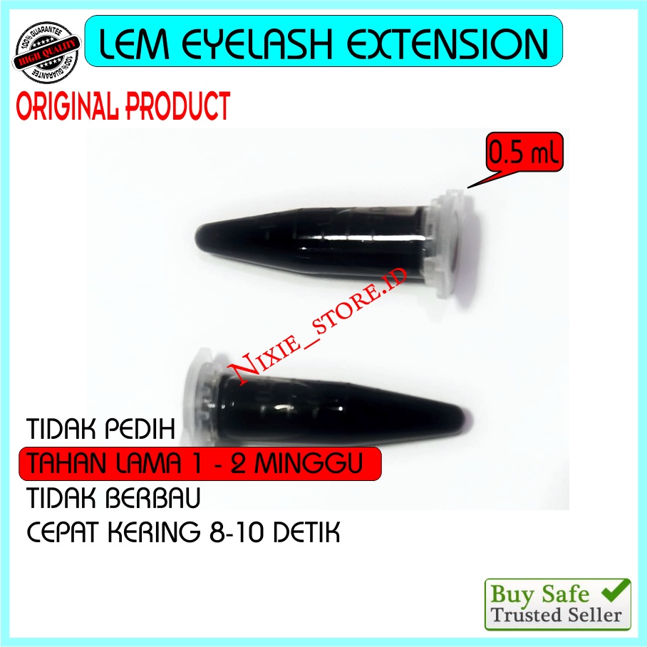 Eyelash Extension GLUE Lem Bulu Mata 0,5 ml Mini Pack 1-2 Minggu TAHAN LAMA TIDAK PERIH TIDAK BERBAU PREMIUM