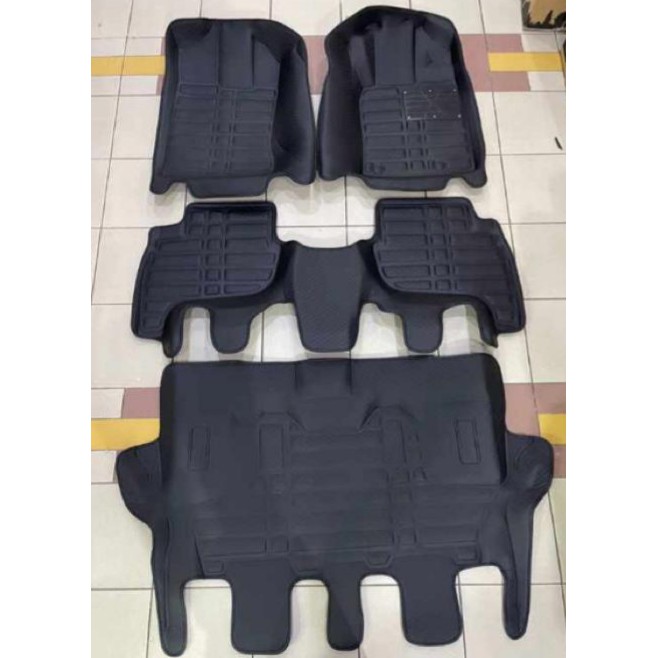Karpet Mobil 5D Serat Carbon Untuk Mobil Rush/Terios 3 Baris Karpet 2017-2021
