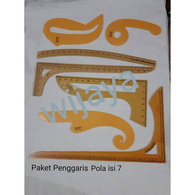 

Penggaris Pola / Paket Penggaris Jahit isi 7