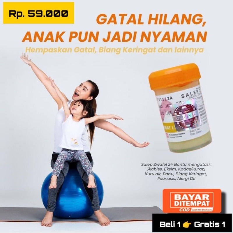 [Beli 1 Gratis 1 ] Salep Gatal Zwafel 24 Asli Original 100% | Obat Saleb Gatel Panu Kadas Kurap Kutu Air Eksim Scabies Selangkangan