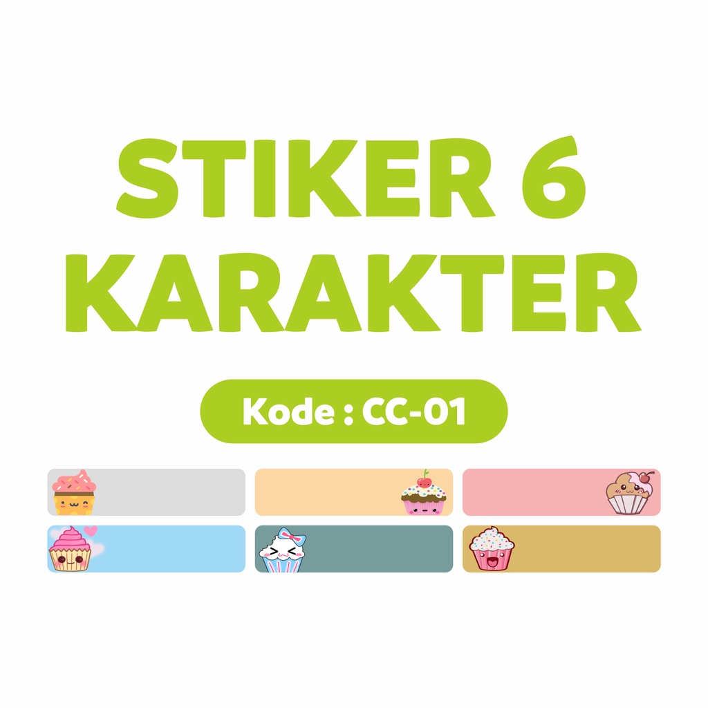 

STIKER 6 KARAKTER // CC-01 // Waterproof // Kain // BLUESTIKER