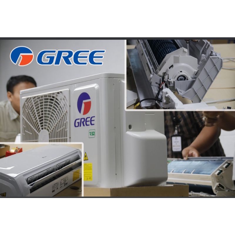AC GREE 1 PK GWC-09C3ES DELUXE LOW WATT GOLDEN FIN + BLUE FIN + INSTALASI PEMASANGAN