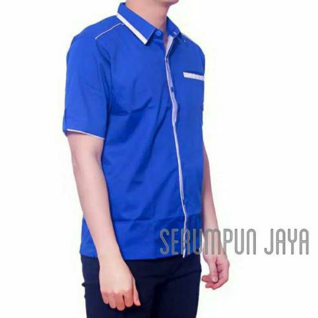 KEMEJA KERJA - KEMEJA SERAGAM KERJA BIRU - KEMEJA PROMOSI - KEMEJA KANTOR