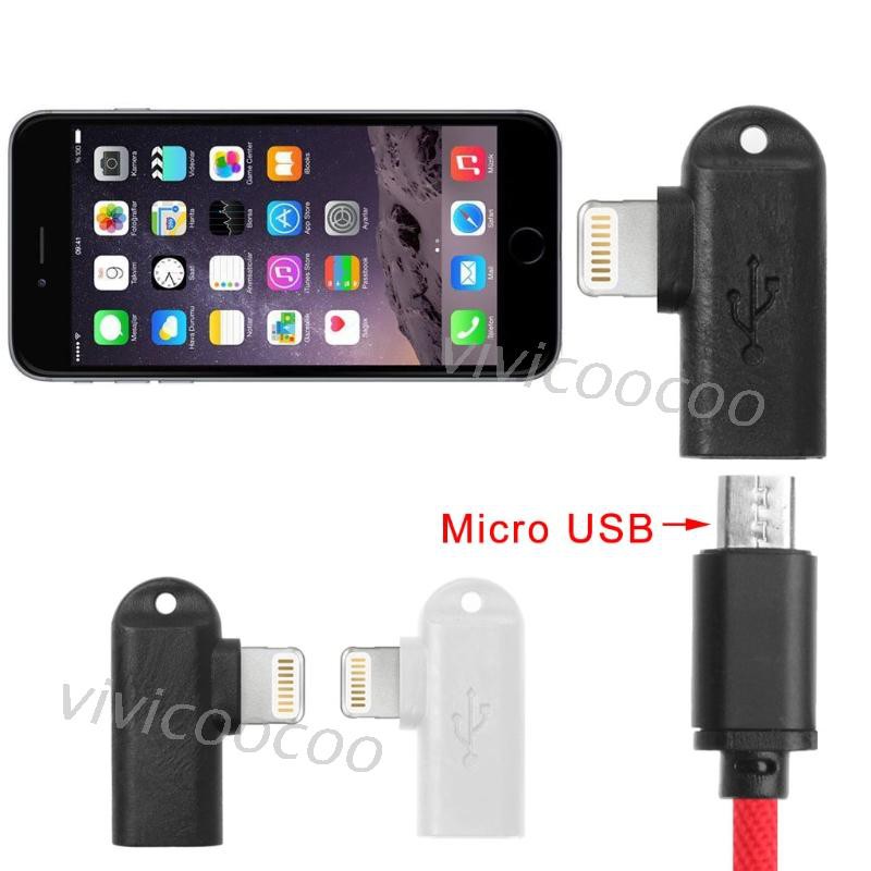 Vivi Kabel Data / Charger Micro Usb Female Ke Lightning Male 90 Derajat Untuk Iphone 8 / 5