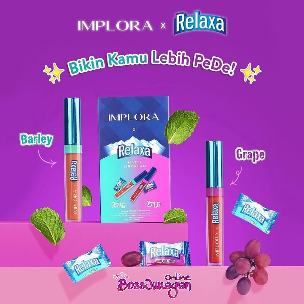 (BOSS) IMPLORA X RELAXA Matte Lipcream Barley &amp; Grape 2x2.9G