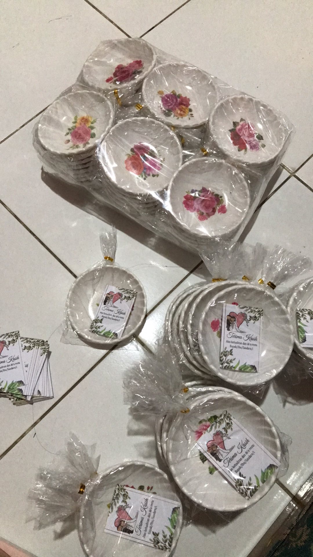 Souvenir Pernikahan Mangkok Melamin Bulat Kemas Plastik