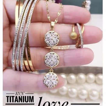 TiTanium set gelang kalung dan cincin y929384