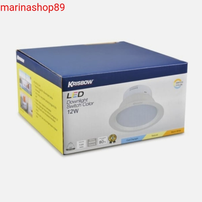 krisbow lampu downlight led switch color 12 w_led lampu plafon 3 warna