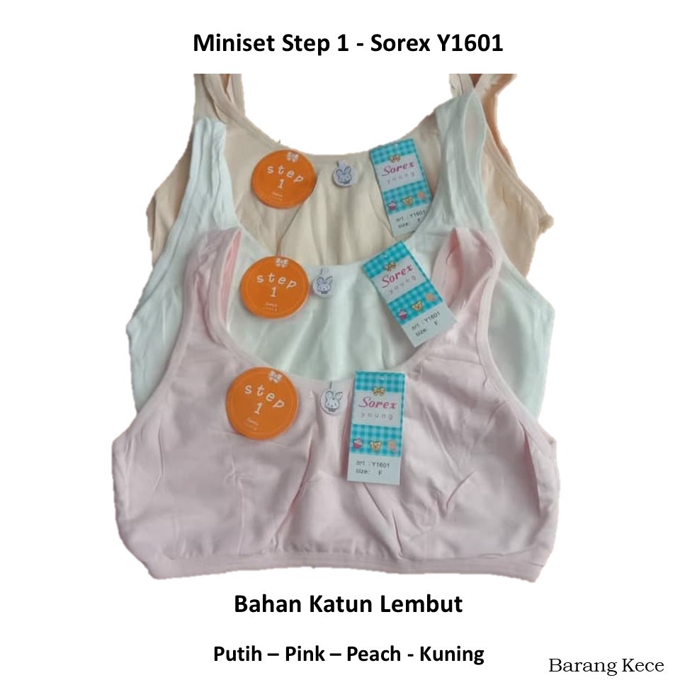 Miniset Bra BH Anak Perempuan Cewek Katun Tali Lebar 2 Lapis Kain Sorex Y1601 - COD Barang Kece