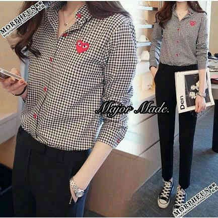 FB02 Kemeja Garcon Kotak 2WARNA /  DM / Baju Kantor / Kemeja Kantor / Pakaian Kantor Wanita