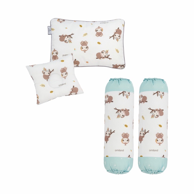 OMILAND OB3715 B+G Bantal bayi SET Guling + bantal peang Sloth