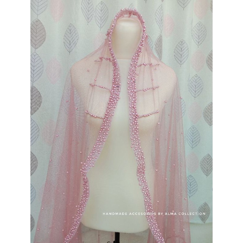 veil pengantin tabur mutiara