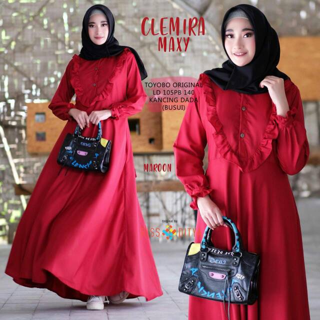 Gamis Polos Muslimah Syari CLEMIRA MAXI NBS, Gamis Haji Umroh