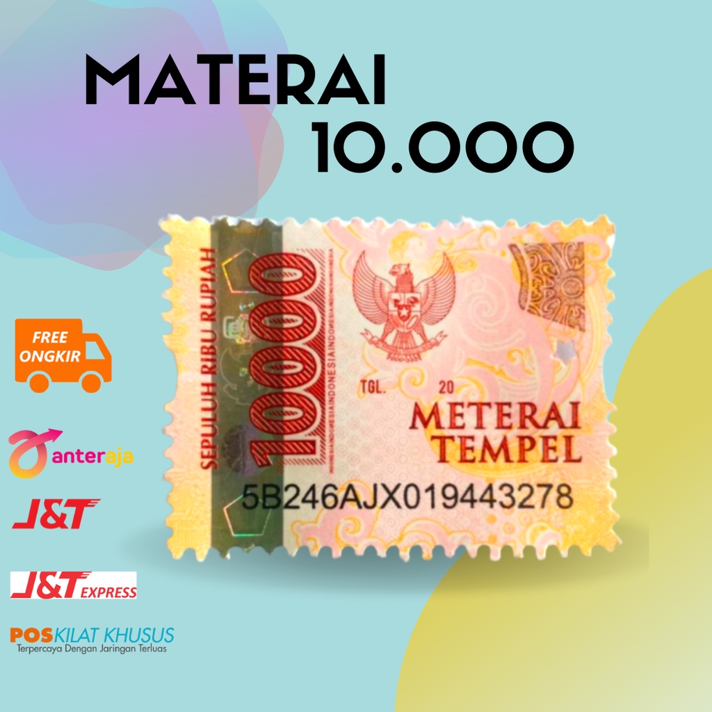 

Materai 10000 perLembar 50 Keping