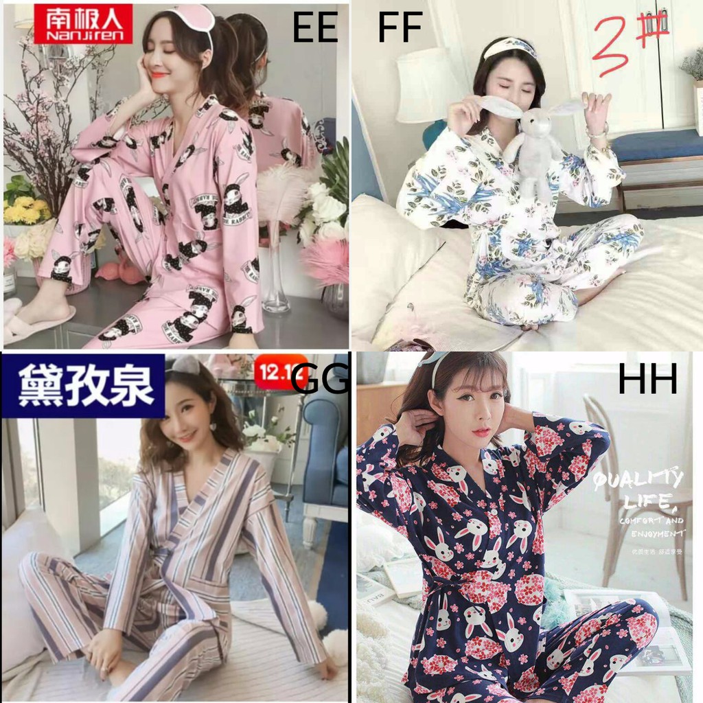 Kimono import / baju tidur wanita / celana panjang / kimono import bahan katun